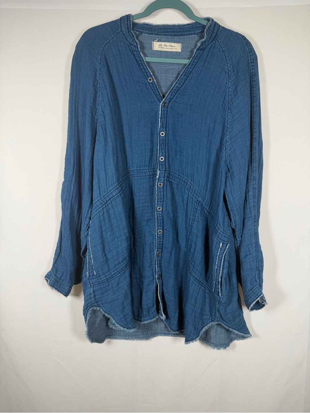 We The Free Summer Daydream Button-Front Oversized Shirt Boho, Western, Cowgirl